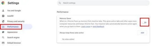 Chrome: Cum să activați filele Memory Saver