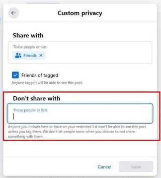 Facebook.  Cum să partajați postări cu anumite persoane