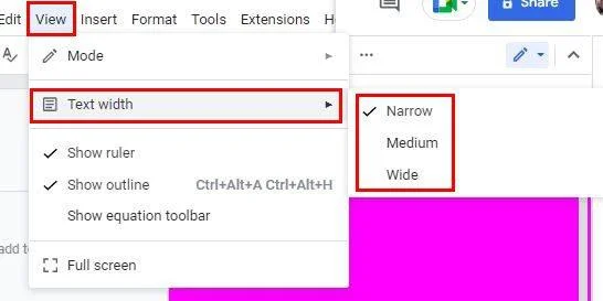 Cum să utilizați formatul fără pagină în Google Docs