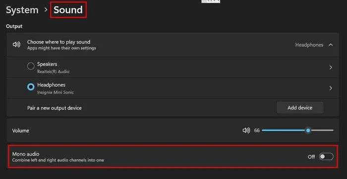 2 moduri de a activa/dezactiva audio mono în Windows 11