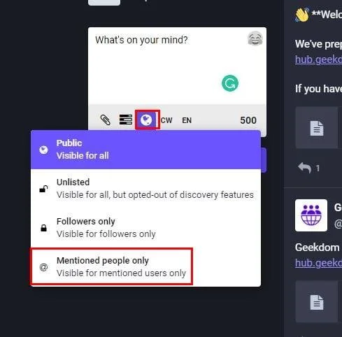 Mastodon: Cum să trimiți DM cuiva