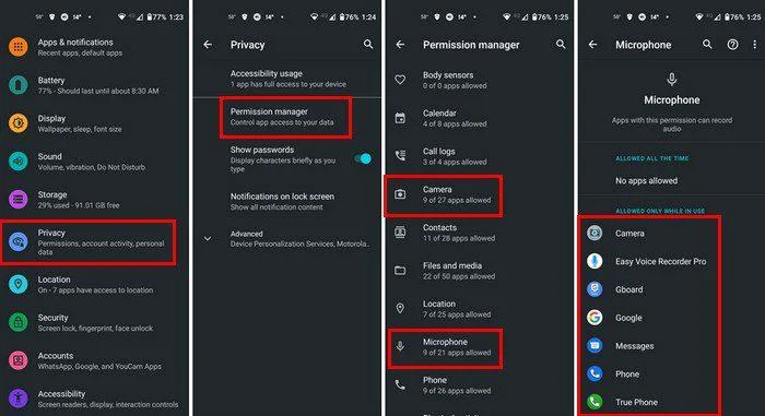 Android 11: Cum să vezi ce aplicații au acces la microfon și cameră
