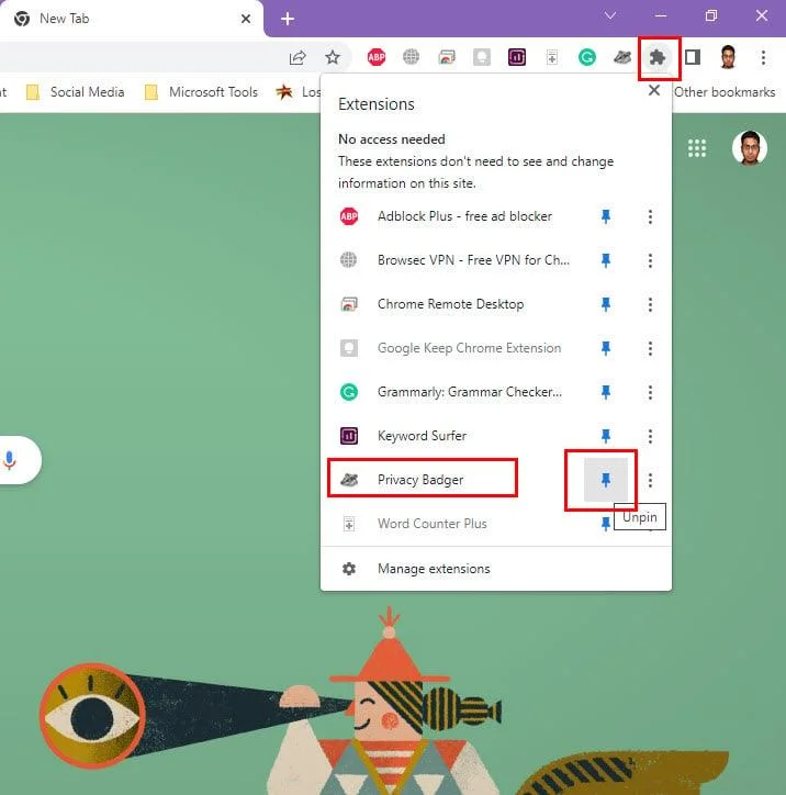 Hoe de Chrome-extensie Privacy Badger te gebruiken om webtrackers te stoppen