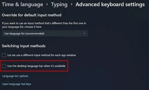 Windows 11: Cum să eliminați pictograma comutatorului de limbă