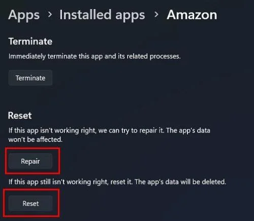 Cum să resetați o aplicație pe Windows 11