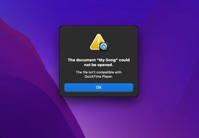 QuickTime Player エラー