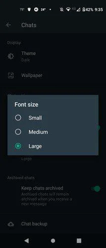 WhatsApp: Cum să schimbați dimensiunea textului