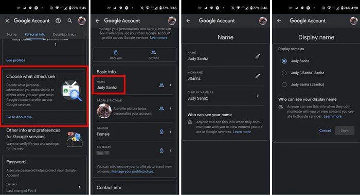 Cum să-ți schimbi numele pe Google