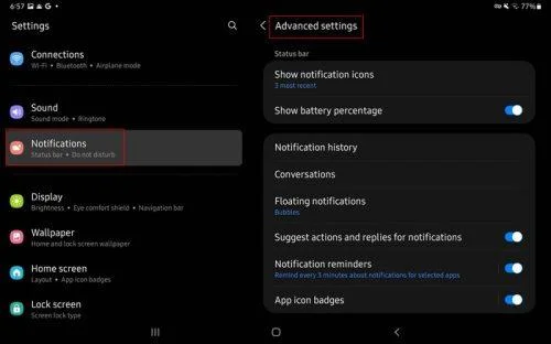 Samsung Galaxy Tab S5e - Cómo personalizar tus notificaciones