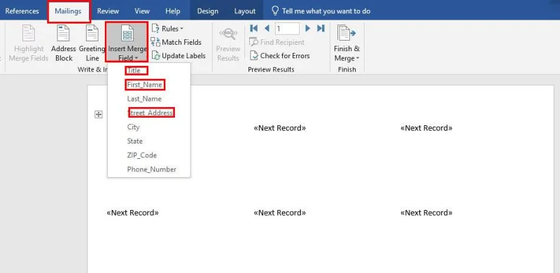 MS Word Mail Merge を使用して Excel からラベルを印刷する方法