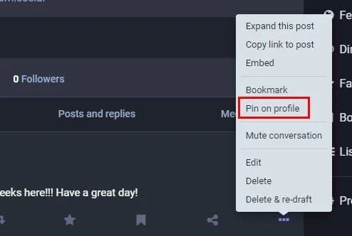 So heften Sie einen Beitrag in Mastodon an