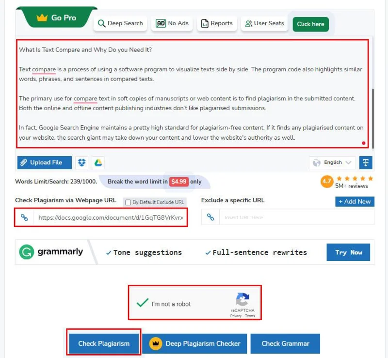 Cum se face o comparație de text online folosind aplicațiile cloud