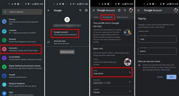 Cum să-ți schimbi numele pe Google