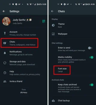 WhatsApp: Cum să schimbați dimensiunea textului