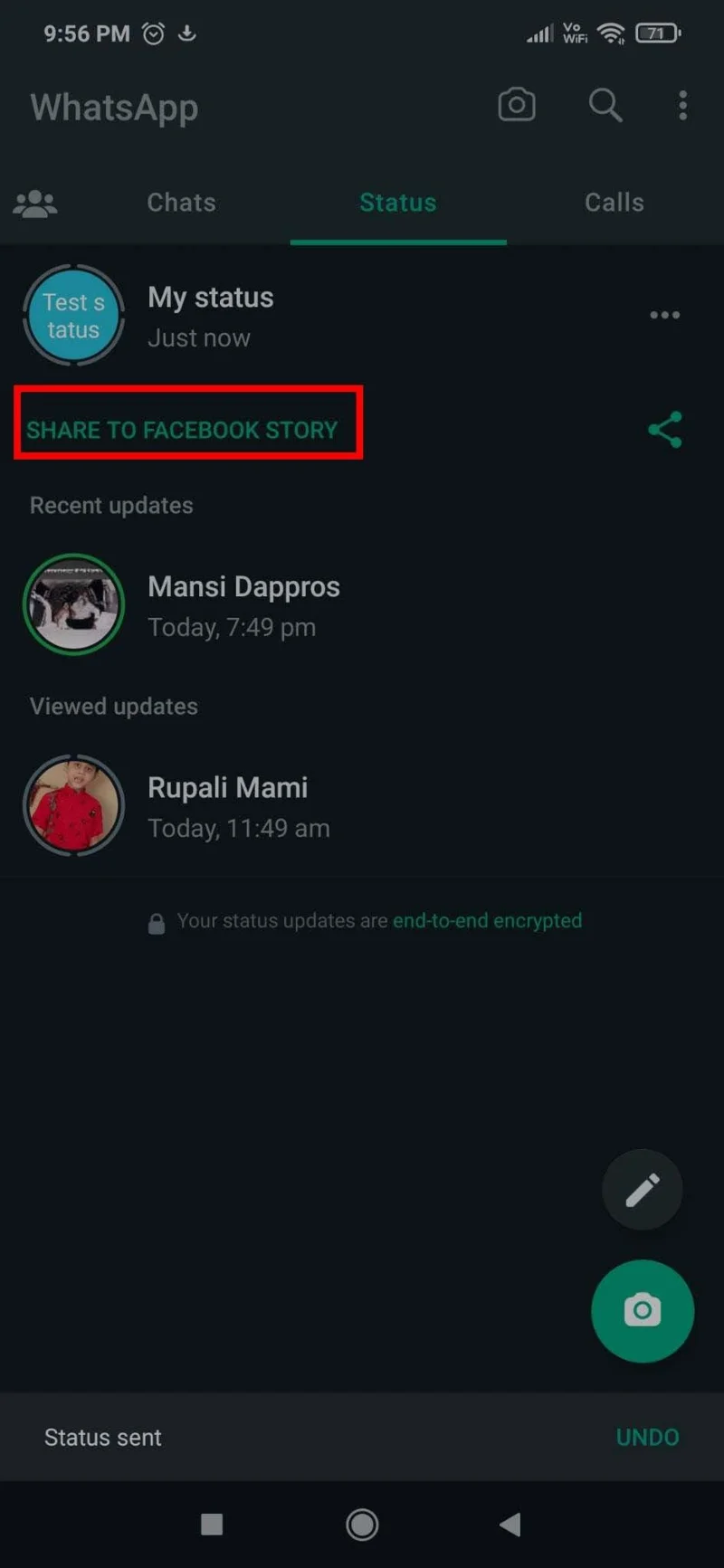 Cum să partajați starea WhatsApp la Povestea Facebook