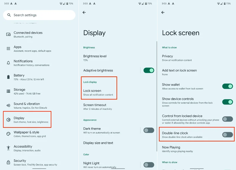 Puteți schimba ceasul ecranului de blocare Android 12?