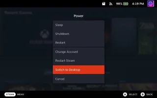 Steam Deck: Cum să ajungeți în modul Desktop