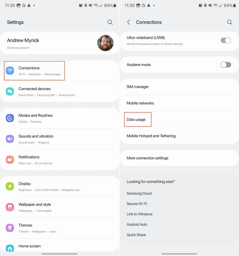 Galaxy S23: activați sau dezactivați datele de fundal