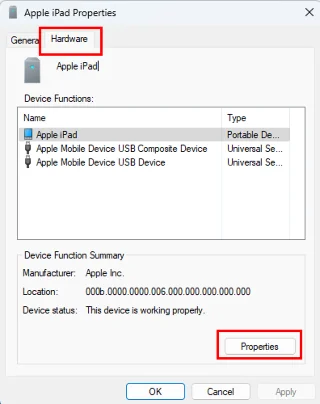 iTunes: reparar iPhone o iPad no detectado en Windows 11