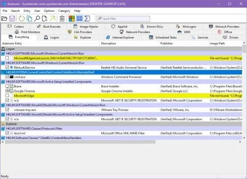 ¿Qué es Autoruns para Windows y cómo usarlo?
