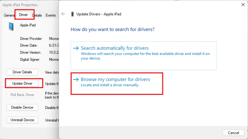 iTunes: reparar iPhone o iPad no detectado en Windows 11