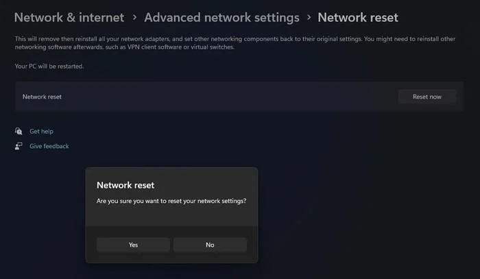 Cum să resetați adaptorul de rețea în Windows 11 utilizând Resetarea rețelei