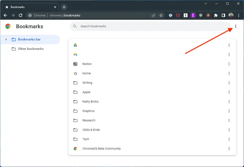 Chrome 북마크를 내보내는 방법