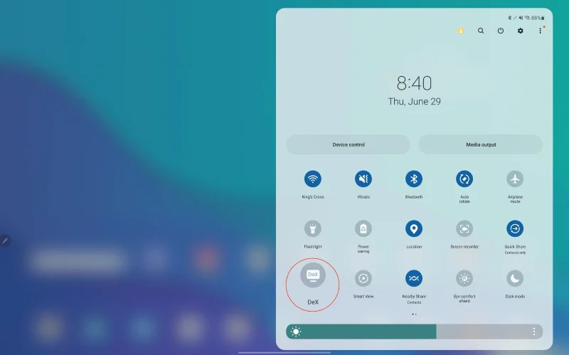 Galaxy Tab S8에서 DeX를 사용하는 방법