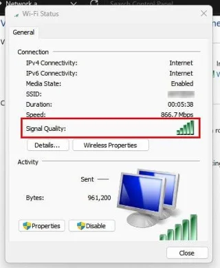 Windows 11: So finden Sie die Stärke Ihres WLAN-Signals