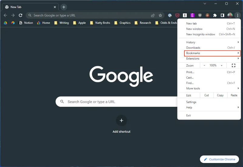 Chrome 북마크를 내보내는 방법