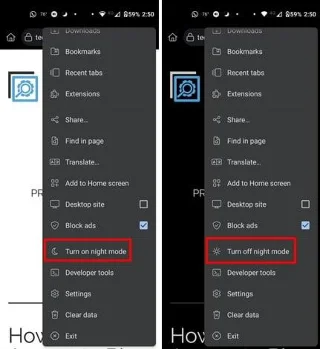 Kiwi voor Android: de instellingen voor de nachtmodus configureren