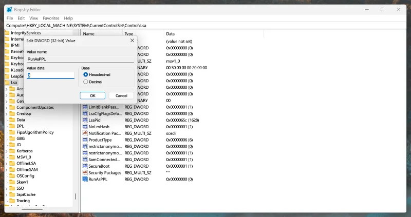 Windows 11: การป้องกันหน่วยงานความปลอดภัยท้องถิ่นปิดอยู่