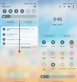 Galaxy S23에서 빠른 설정 패널을 사용자 지정하는 방법