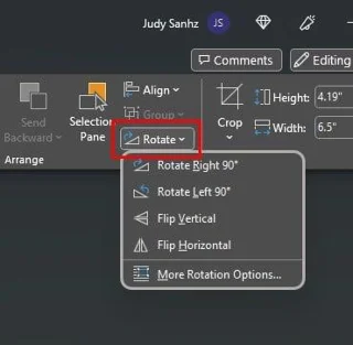 Microsoft Wordで画像を反転する方法