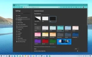 Как установить другую тему и цвет в Microsoft Edge