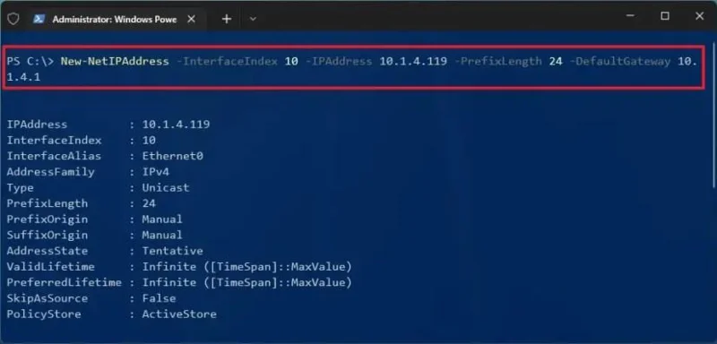How to set a static IP address on Windows 11