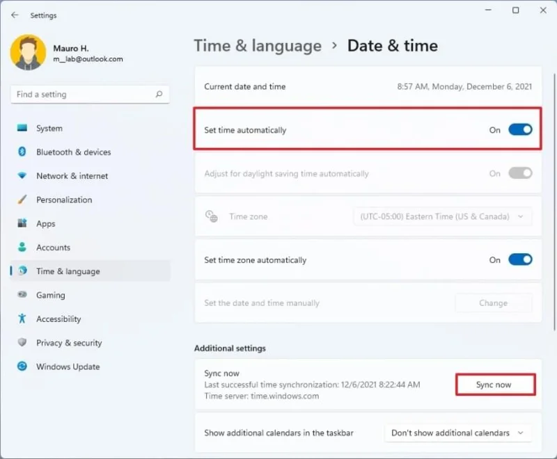 How to fix clock out of sync on Windows 11