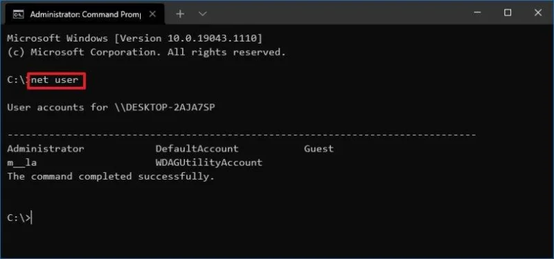 How to see all existing user accounts on Windows 10