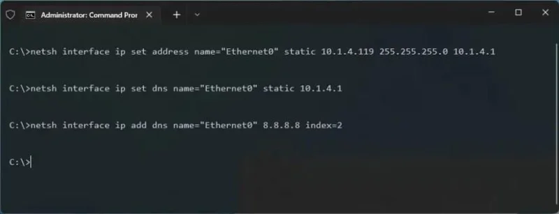 How to set a static IP address on Windows 11