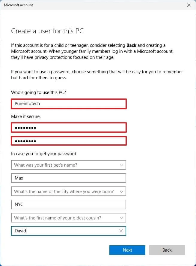 How to create local account on Windows 11