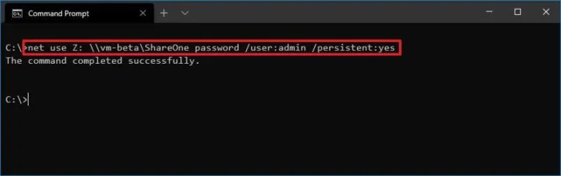 How to map network drive using Command Prompt on Windows 10