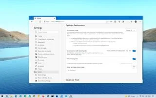 Что такое функция «Режим производительности» в Microsoft Edge