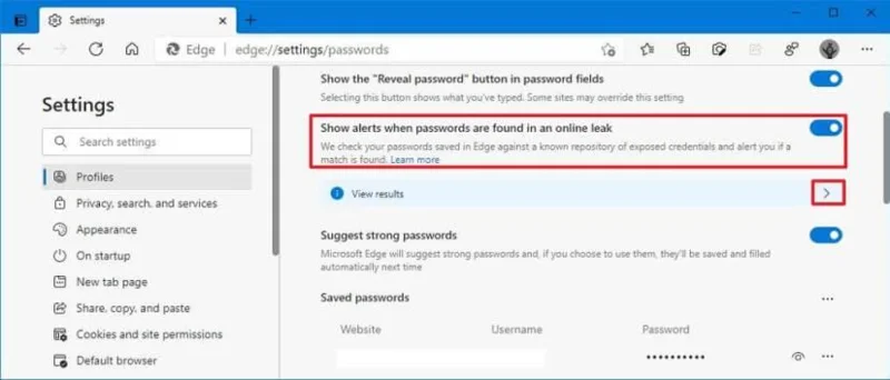 How to check for compromised passwords on Microsoft Edge