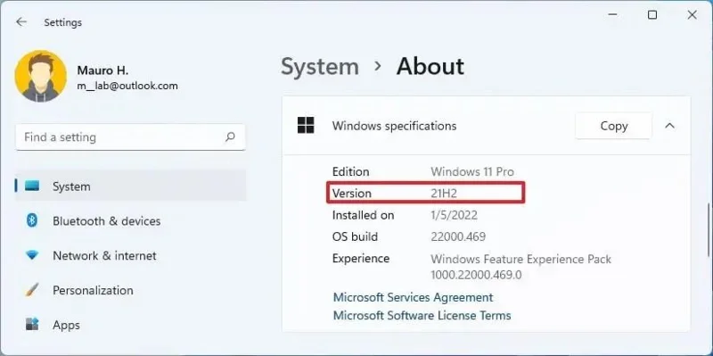 How to check version on Windows 11