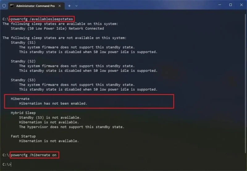 How to enable Hibernate on Windows 11