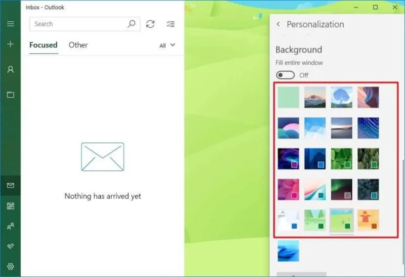 How to change Mail app background image on Windows 10
