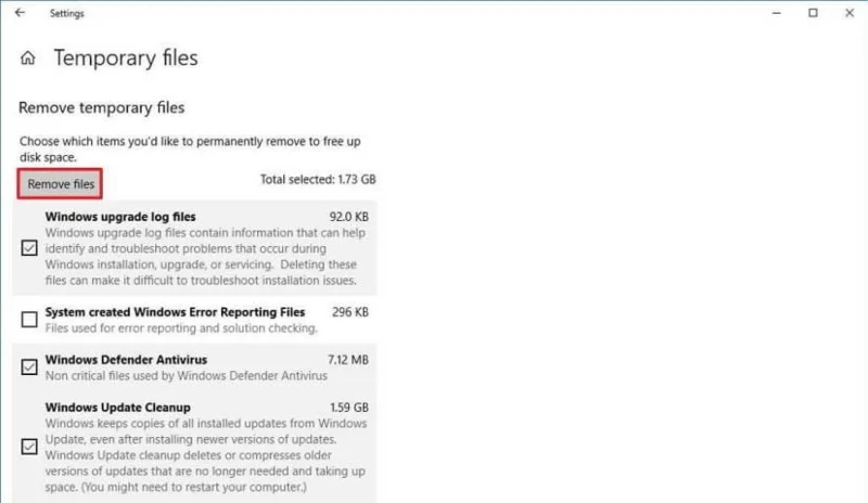 How to remove temporary files on Windows 10