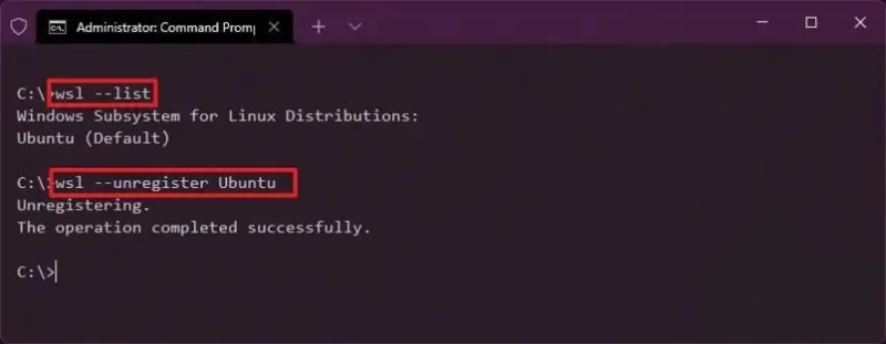Como remover distribuição Linux do WSL