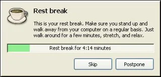 Workrave reminds you to take breaks from the computer to prevent injuries