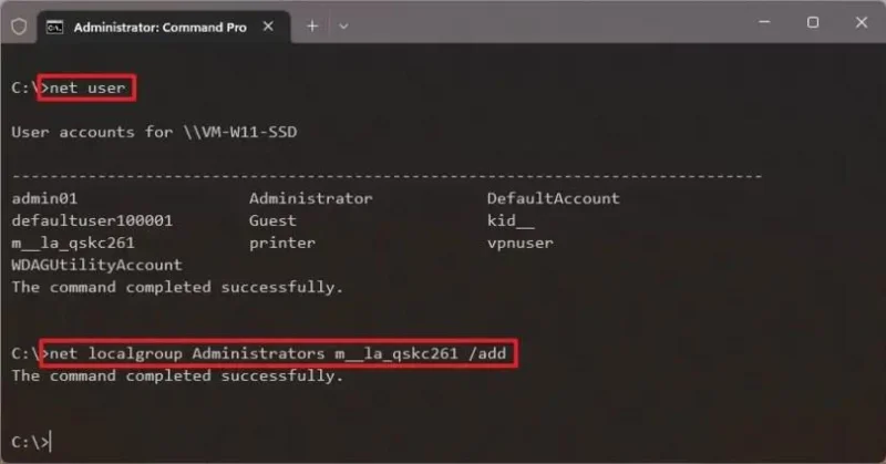 How to change account type to administrator on Windows 11